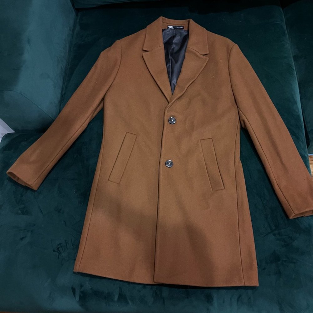 Zara Italian Wool blend Coat Size M Blogger Favorite - Picture 3 of 9